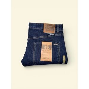 Volcom Vorta Slim Straight Stretch Denim Jeans Blue Mens Size 36x32 NWT